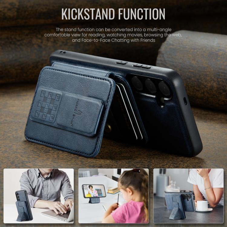 For Samsung Galaxy S25 5G Fierre Shann FS028 MagSafe RFID Card Holder Back Phone Case