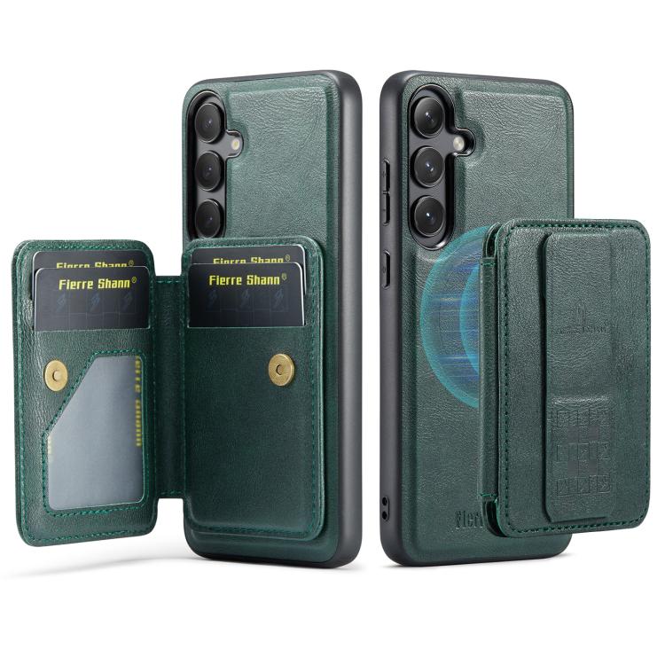 For Samsung Galaxy S24 FE 5G Fierre Shann FS028 MagSafe RFID Card Holder Back Phone Case