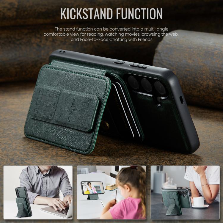 For Samsung Galaxy S24 FE 5G Fierre Shann FS028 MagSafe RFID Card Holder Back Phone Case
