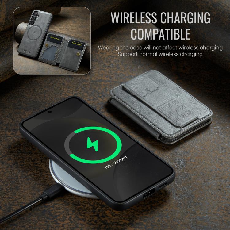 For Samsung Galaxy S24 FE 5G Fierre Shann FS028 MagSafe RFID Card Holder Back Phone Case