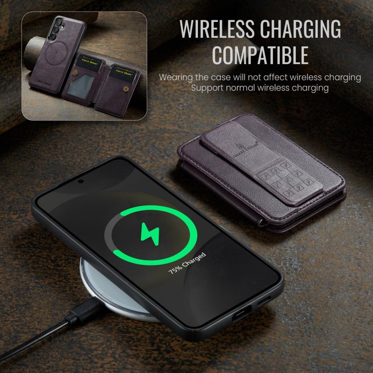For Samsung Galaxy S24 FE 5G Fierre Shann FS028 MagSafe RFID Card Holder Back Phone Case