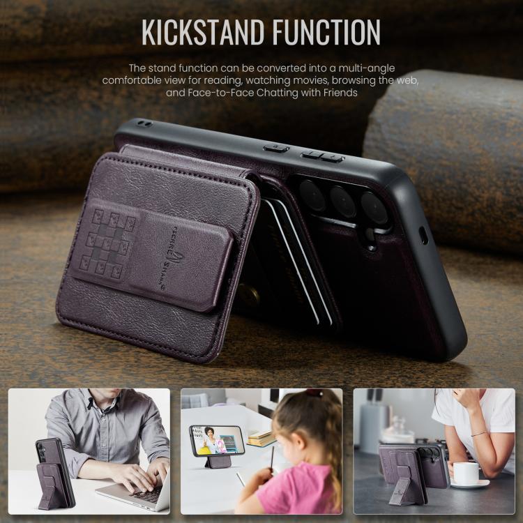 For Samsung Galaxy S24 FE 5G Fierre Shann FS028 MagSafe RFID Card Holder Back Phone Case