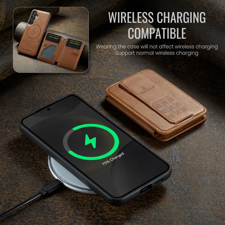 For Samsung Galaxy S24 FE 5G Fierre Shann FS028 MagSafe RFID Card Holder Back Phone Case