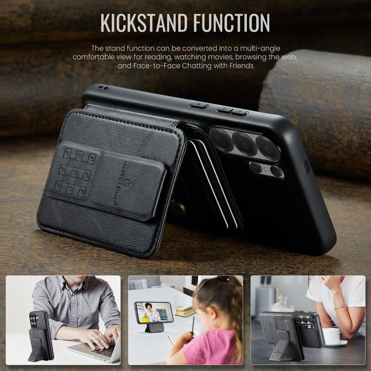For Samsung Galaxy S26 Ultra 5G Fierre Shann FS028 MagSafe RFID Card Holder Back Phone Case