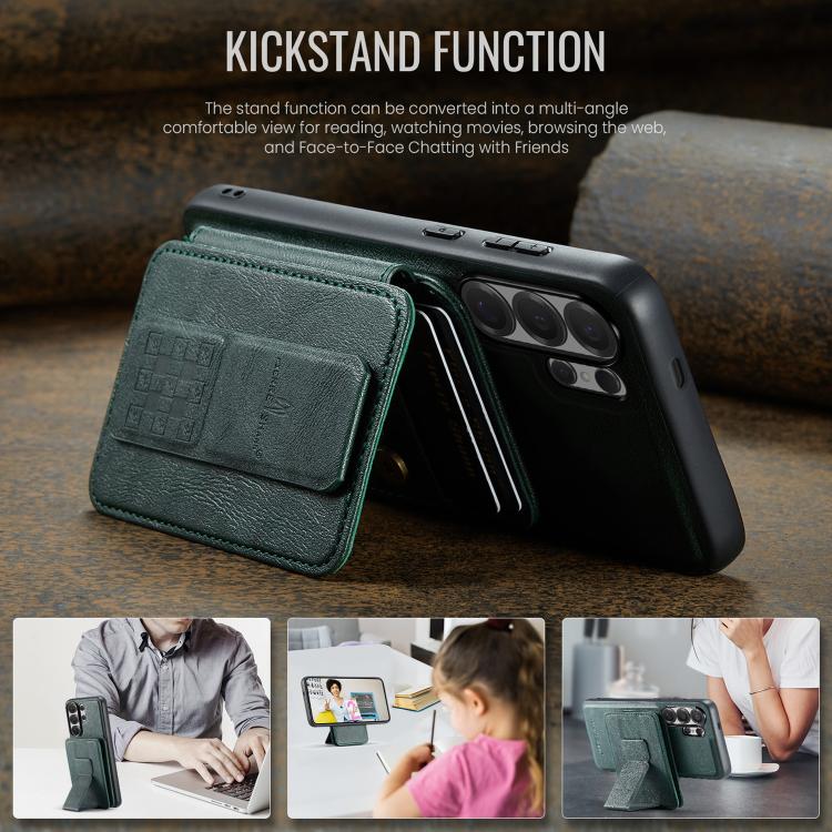For Samsung Galaxy S26 Ultra 5G Fierre Shann FS028 MagSafe RFID Card Holder Back Phone Case