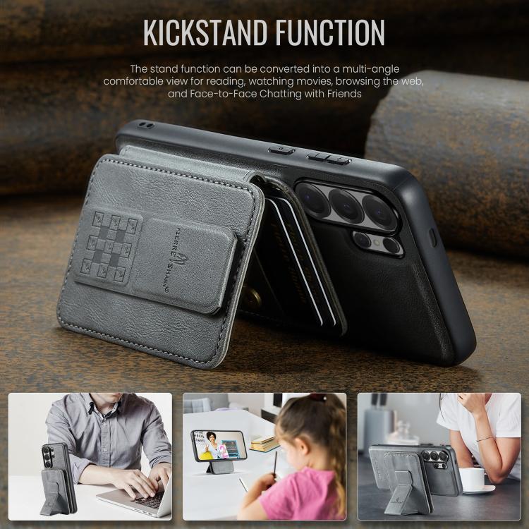 For Samsung Galaxy S26 Ultra 5G Fierre Shann FS028 MagSafe RFID Card Holder Back Phone Case