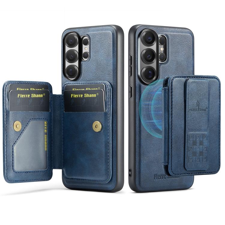 For Samsung Galaxy S26 Ultra 5G Fierre Shann FS028 MagSafe RFID Card Holder Back Phone Case