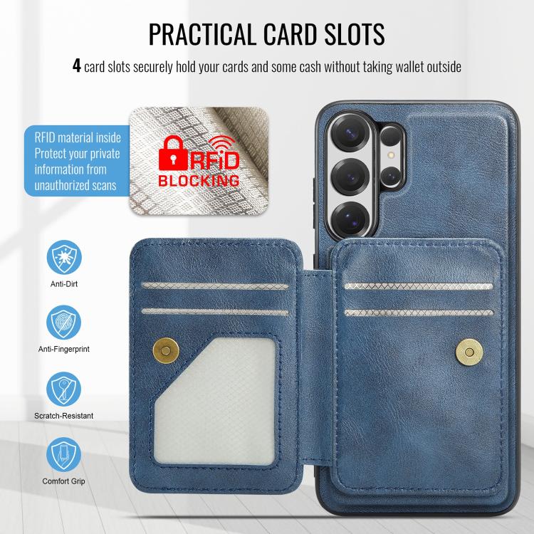 For Samsung Galaxy S26 Ultra 5G Fierre Shann FS028 MagSafe RFID Card Holder Back Phone Case