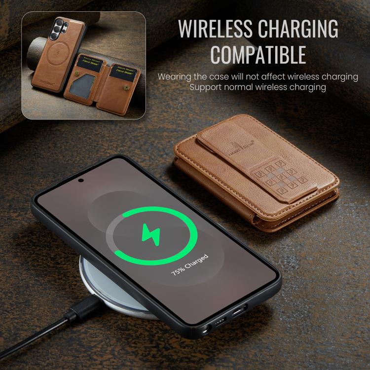 For Samsung Galaxy S26 Ultra 5G Fierre Shann FS028 MagSafe RFID Card Holder Back Phone Case