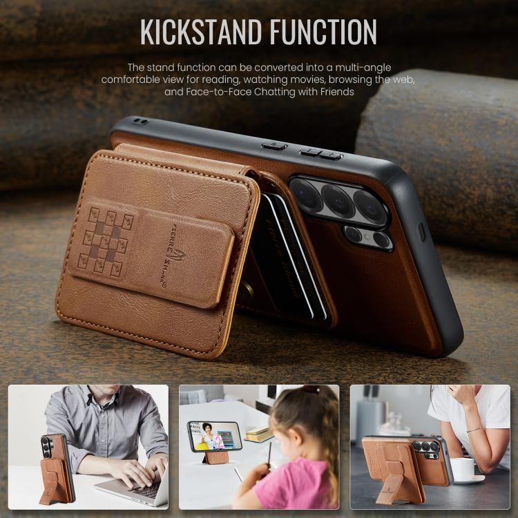 For Samsung Galaxy S26 Ultra 5G Fierre Shann FS028 MagSafe RFID Card Holder Back Phone Case