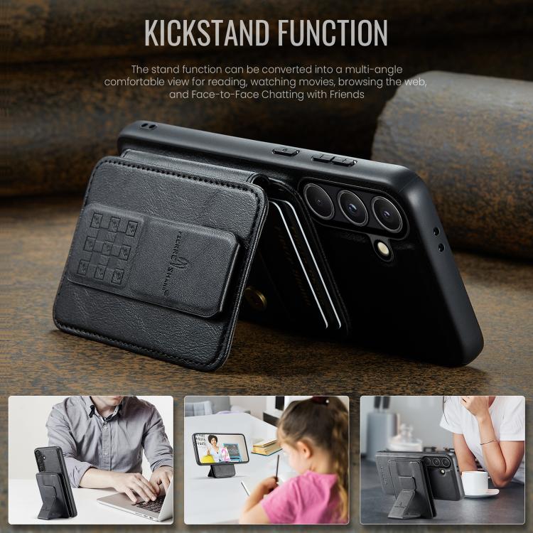 For Samsung Galaxy S26+ 5G Fierre Shann FS028 MagSafe RFID Card Holder Back Phone Case