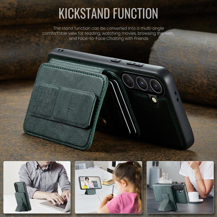 For Samsung Galaxy S26+ 5G Fierre Shann FS028 MagSafe RFID Card Holder Back Phone Case