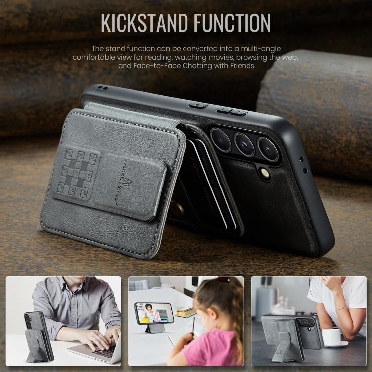 For Samsung Galaxy S26+ 5G Fierre Shann FS028 MagSafe RFID Card Holder Back Phone Case