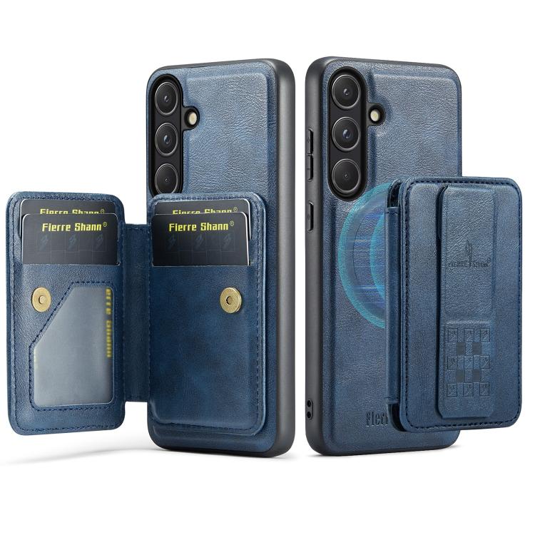 For Samsung Galaxy S26+ 5G Fierre Shann FS028 MagSafe RFID Card Holder Back Phone Case