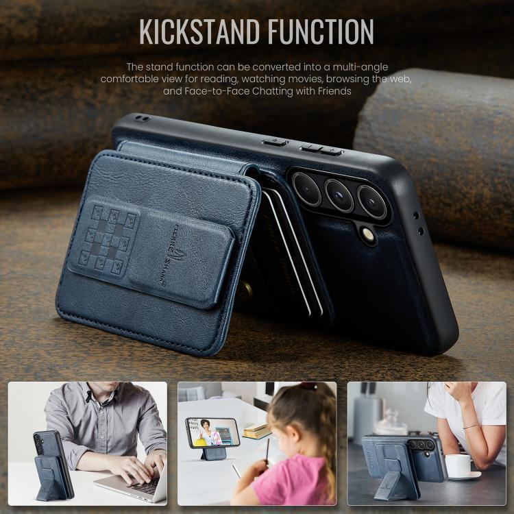 For Samsung Galaxy S26+ 5G Fierre Shann FS028 MagSafe RFID Card Holder Back Phone Case