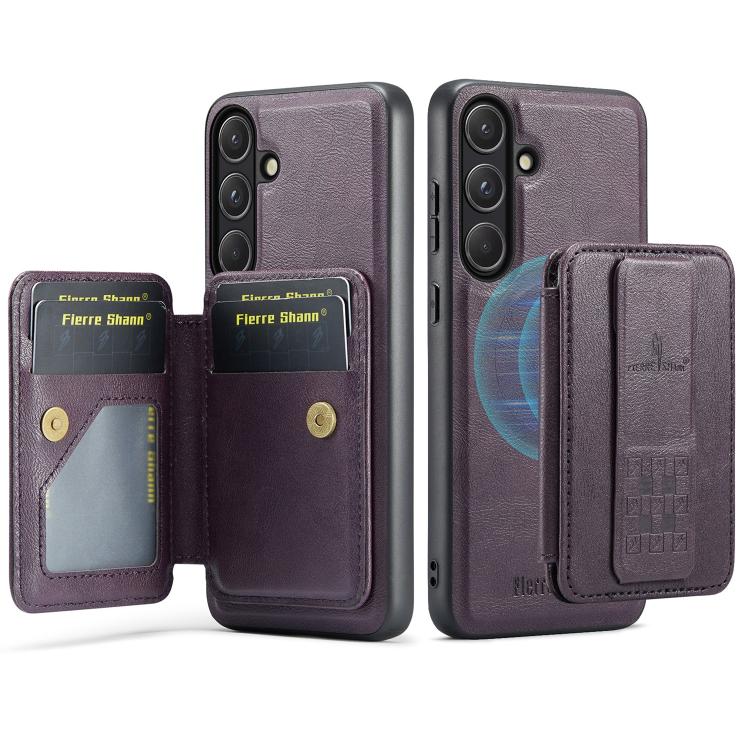 For Samsung Galaxy S26+ 5G Fierre Shann FS028 MagSafe RFID Card Holder Back Phone Case