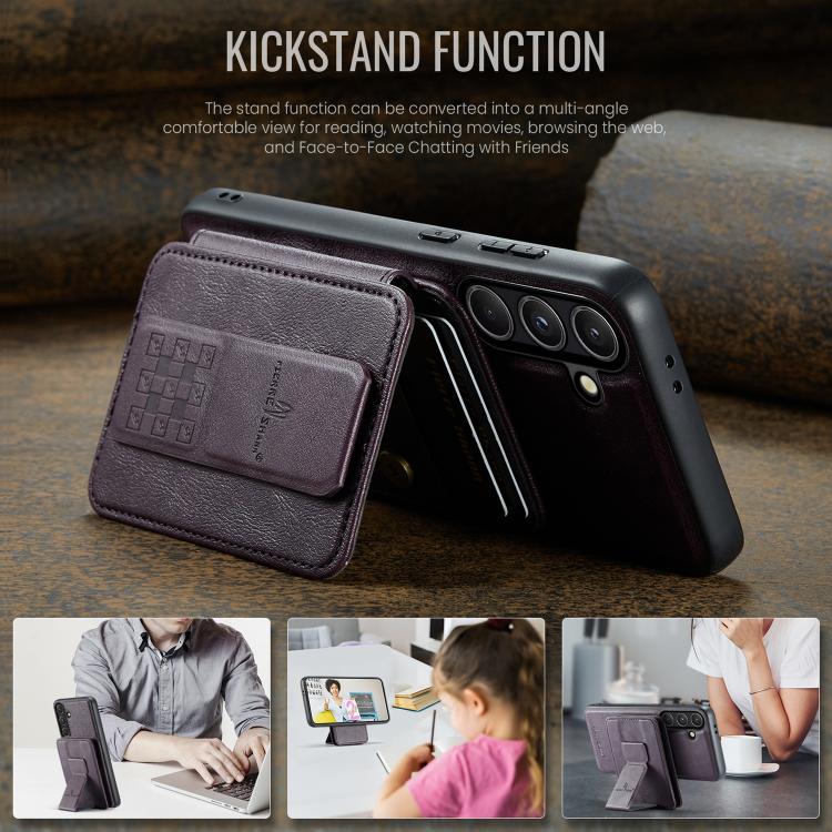 For Samsung Galaxy S26+ 5G Fierre Shann FS028 MagSafe RFID Card Holder Back Phone Case