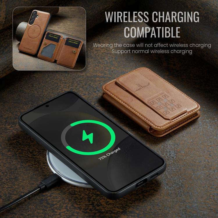 For Samsung Galaxy S26+ 5G Fierre Shann FS028 MagSafe RFID Card Holder Back Phone Case