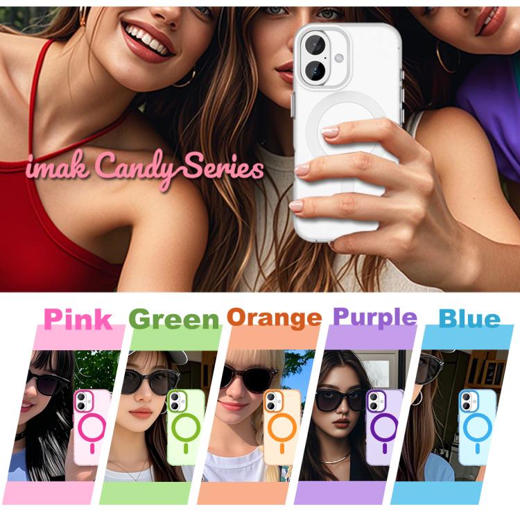 For iPhone 16 Plus IMAK Candy Series Shockproof MagSafe Phone Case