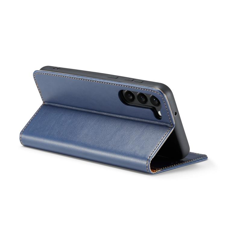 For Samsung Galaxy S25+ 5G Fierre Shann PU Genuine Leather Texture Phone Case