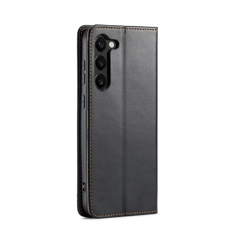 For Samsung Galaxy S25+ 5G Fierre Shann PU Genuine Leather Texture Phone Case