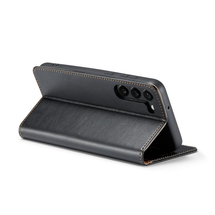 For Samsung Galaxy S25+ 5G Fierre Shann PU Genuine Leather Texture Phone Case
