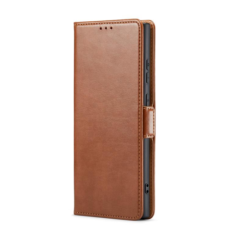 For Samsung Galaxy S25 Ultra 5G Fierre Shann PU Genuine Leather Texture Phone Case