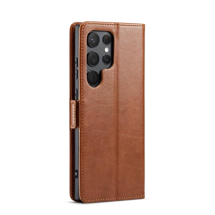 For Samsung Galaxy S25 Ultra 5G Fierre Shann PU Genuine Leather Texture Phone Case