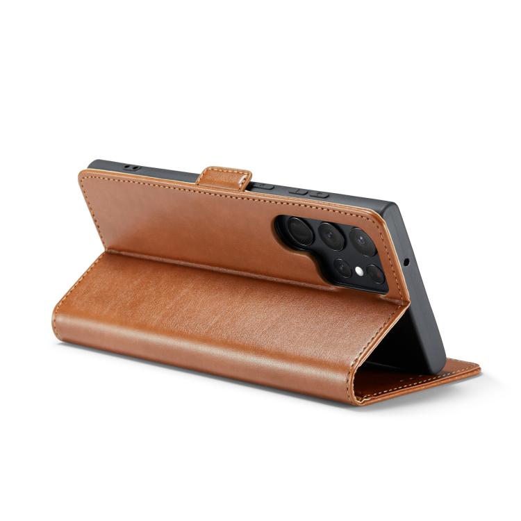 For Samsung Galaxy S25 Ultra 5G Fierre Shann PU Genuine Leather Texture Phone Case