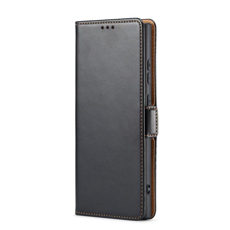 For Samsung Galaxy S25 Ultra 5G Fierre Shann PU Genuine Leather Texture Phone Case