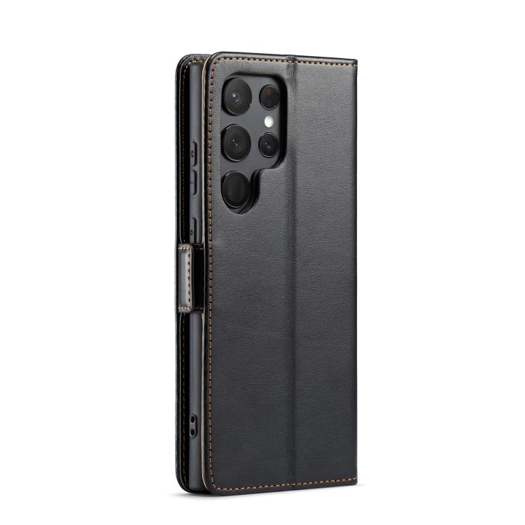 For Samsung Galaxy S25 Ultra 5G Fierre Shann PU Genuine Leather Texture Phone Case