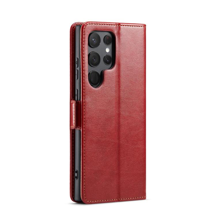 For Samsung Galaxy S25 Ultra 5G Fierre Shann PU Genuine Leather Texture Phone Case