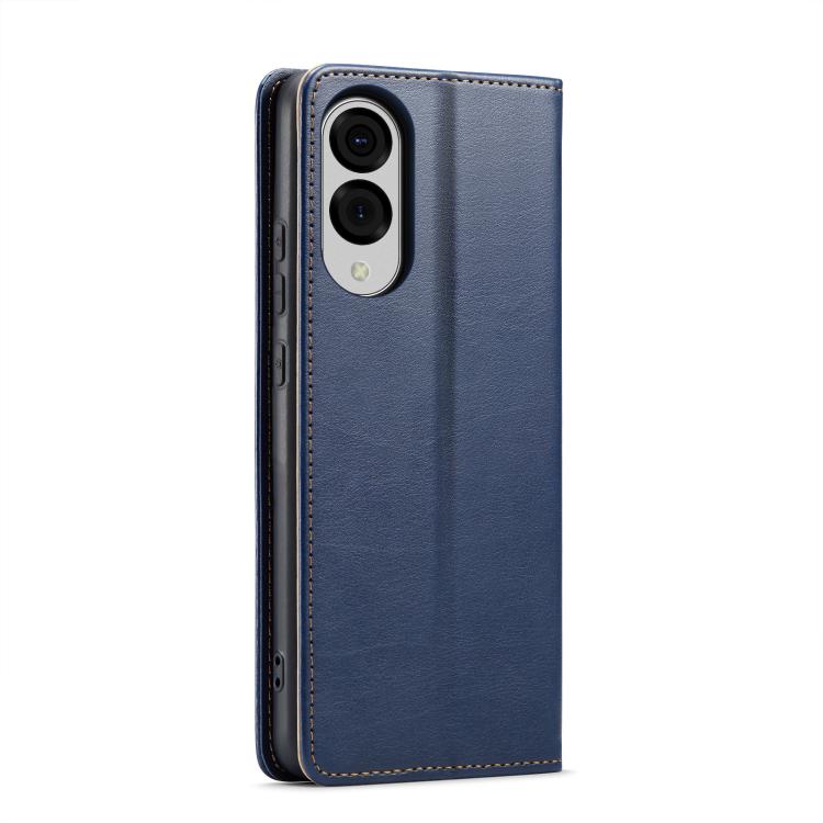 For Samsung Galaxy S25 Edge 5G Fierre Shann PU Genuine Leather Texture Phone Case