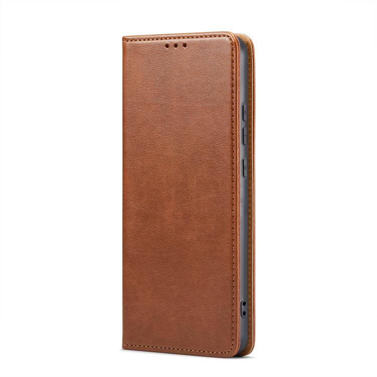 For Samsung Galaxy S25 Edge 5G Fierre Shann PU Genuine Leather Texture Phone Case