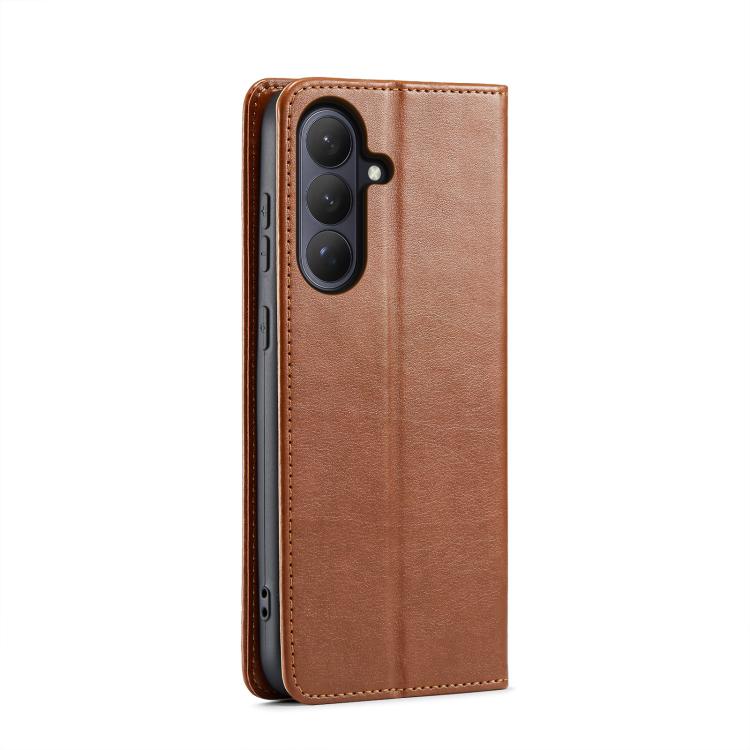For Samsung Galaxy S26+ 5G Fierre Shann PU Genuine Leather Texture Phone Case