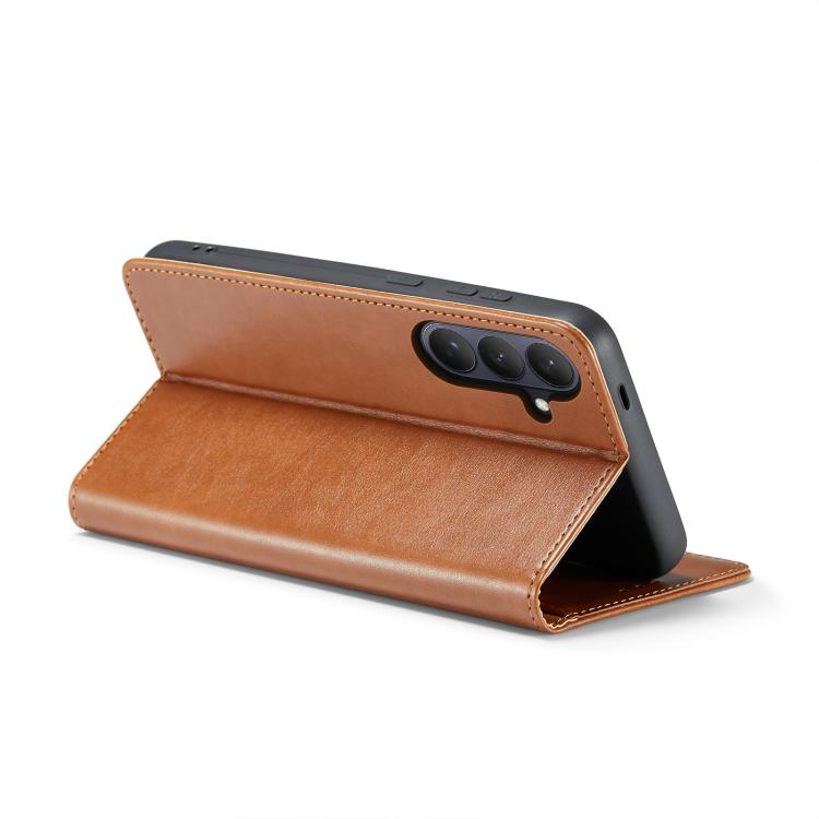 For Samsung Galaxy S26+ 5G Fierre Shann PU Genuine Leather Texture Phone Case
