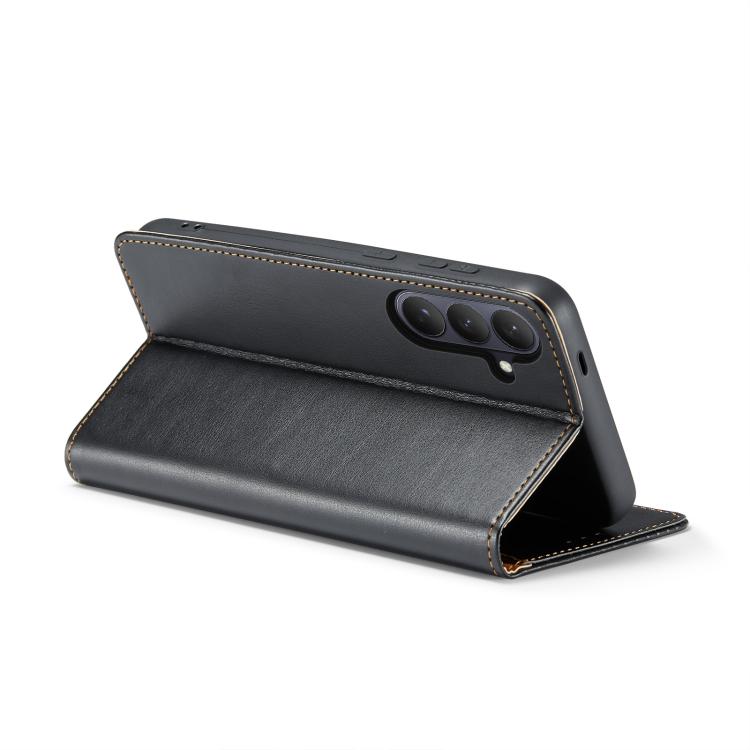 For Samsung Galaxy S26+ 5G Fierre Shann PU Genuine Leather Texture Phone Case