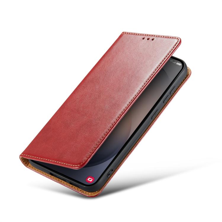 For Samsung Galaxy S26+ 5G Fierre Shann PU Genuine Leather Texture Phone Case