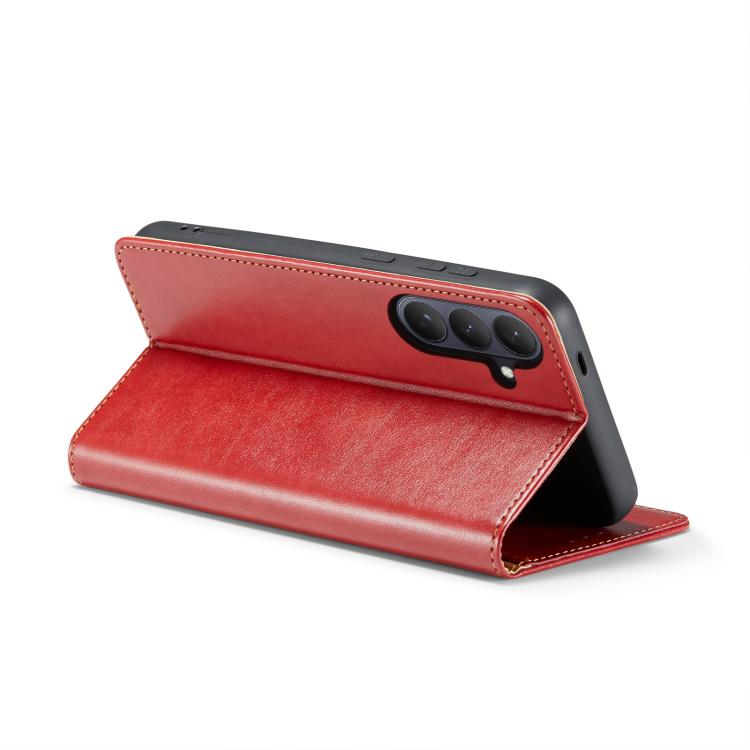 For Samsung Galaxy S26+ 5G Fierre Shann PU Genuine Leather Texture Phone Case