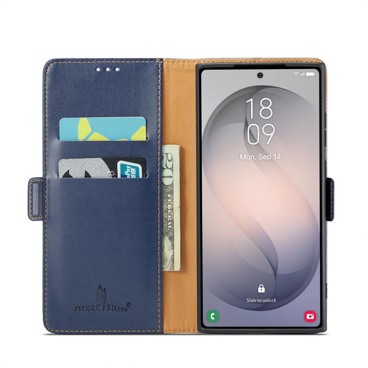 For Samsung Galaxy S26 Ultra 5G Fierre Shann PU Genuine Leather Texture Phone Case