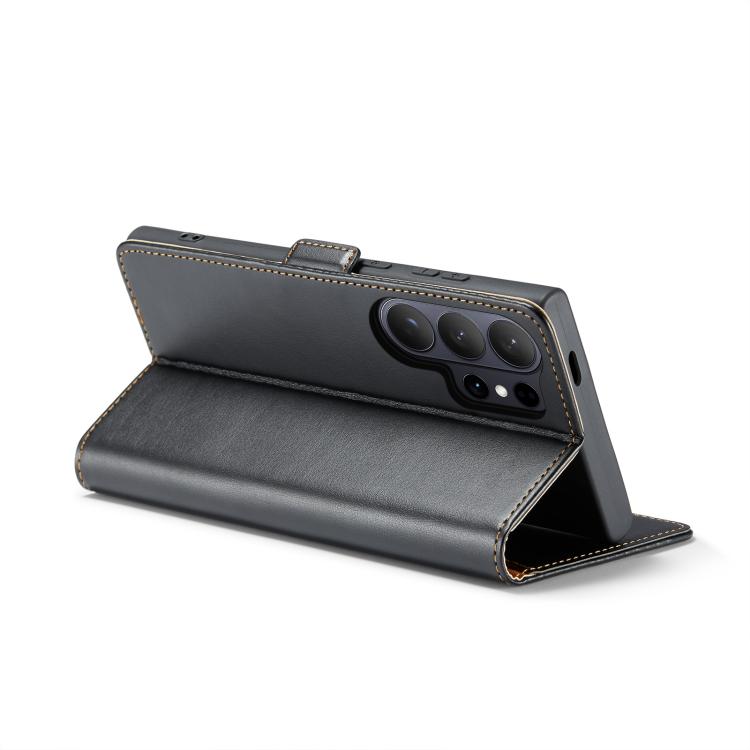 For Samsung Galaxy S26 Ultra 5G Fierre Shann PU Genuine Leather Texture Phone Case