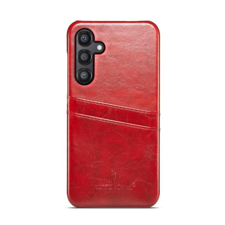 For Samsung Galaxy S25 5G Fierre Shann Retro Oil Wax Texture Card Slots PU Leather Phone Case