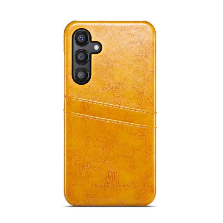 For Samsung Galaxy S25 5G Fierre Shann Retro Oil Wax Texture Card Slots PU Leather Phone Case