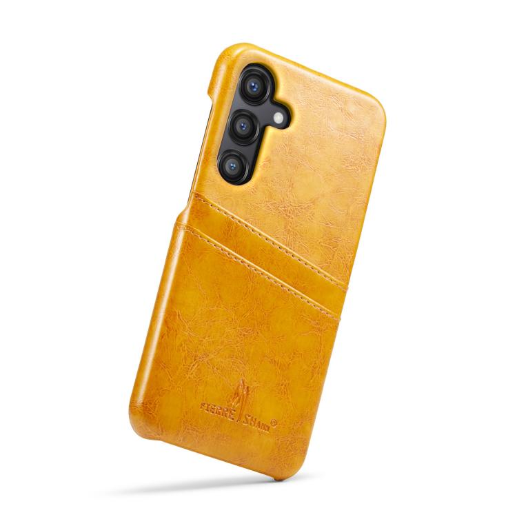 For Samsung Galaxy S25 5G Fierre Shann Retro Oil Wax Texture Card Slots PU Leather Phone Case