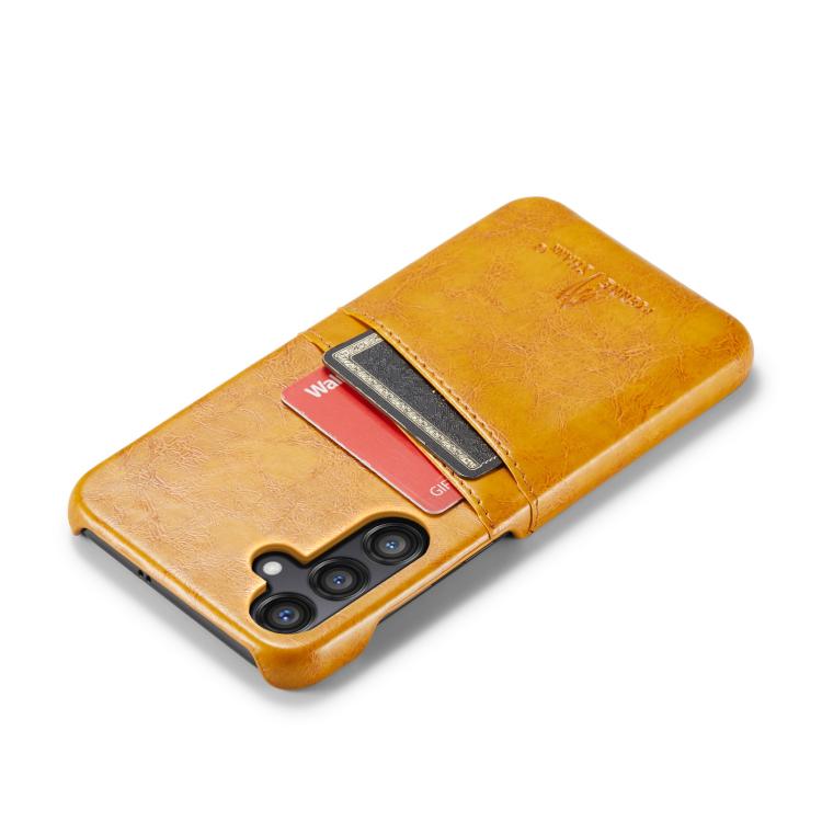For Samsung Galaxy S25 5G Fierre Shann Retro Oil Wax Texture Card Slots PU Leather Phone Case