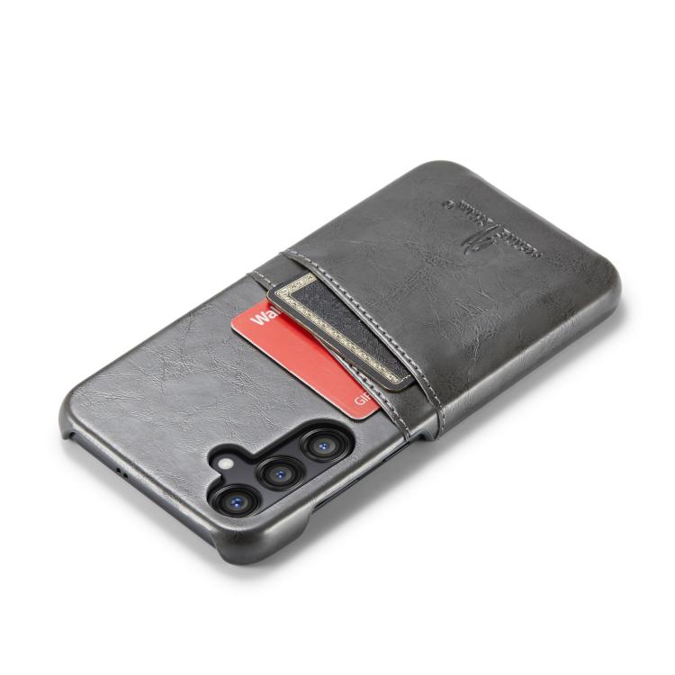 For Samsung Galaxy S25 5G Fierre Shann Retro Oil Wax Texture Card Slots PU Leather Phone Case