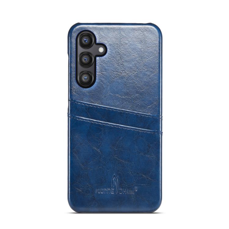 For Samsung Galaxy S25 5G Fierre Shann Retro Oil Wax Texture Card Slots PU Leather Phone Case