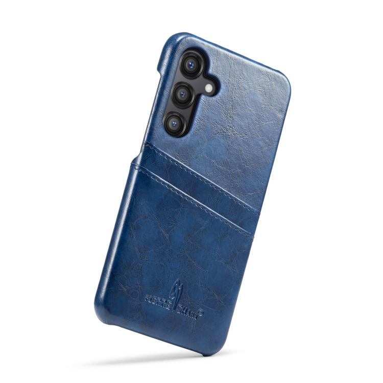 For Samsung Galaxy S25 5G Fierre Shann Retro Oil Wax Texture Card Slots PU Leather Phone Case