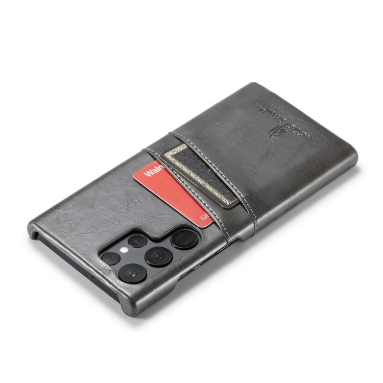 For Samsung Galaxy S25 Ultra 5G Fierre Shann Retro Oil Wax Texture Card Slots PU Leather Phone Case