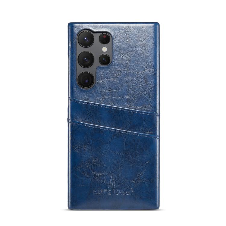For Samsung Galaxy S25 Ultra 5G Fierre Shann Retro Oil Wax Texture Card Slots PU Leather Phone Case